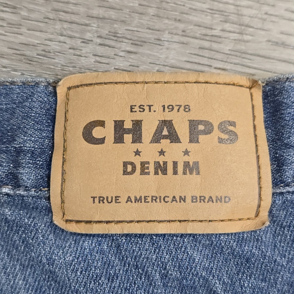 Vintage Y2K Chaps Denim Baggy Carpenter‎ Shorts Mens Size 34 Med/Dark Wash - Picture 15 of 16